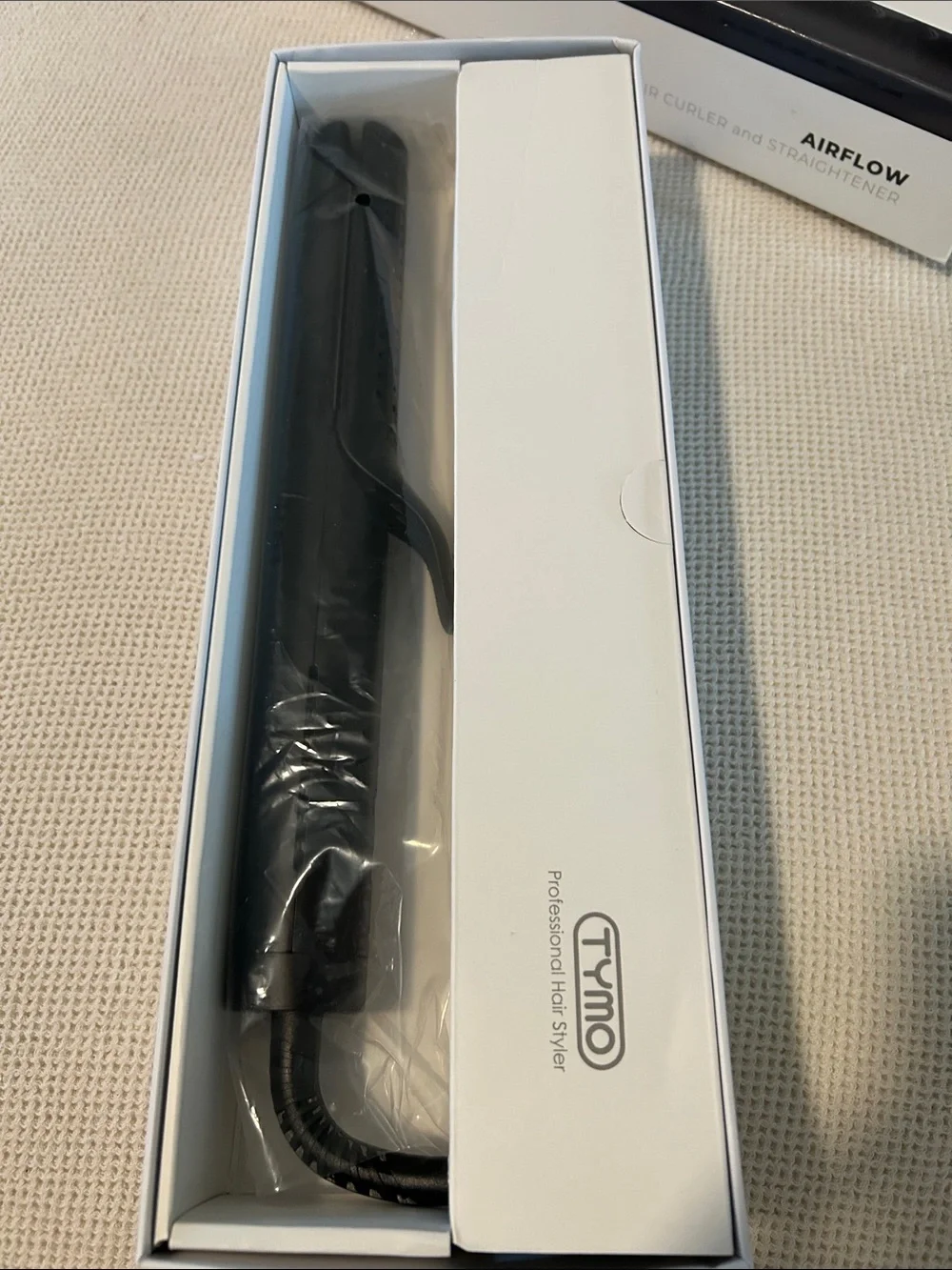 TYMO AIRFLOW 2 in 1 HAIR CURLER AND STRAIGHTENER, Black, NWT